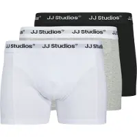 Jack & Jones Boxershorts 'JACSOHO' grijs gemêleerd / zwart / wit