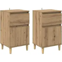 vidaXL Nachtkastje 2 st Artisan Eiken 40 x 35 x 70 cm Bewerkt hout