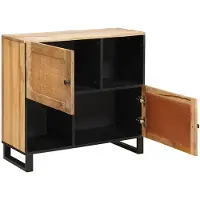 vidaXL Dressoir met opslag Bruin 80 x 33 x 75 cm Massief Mango Hout