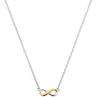 New Bling - 9NB-1606 - Zilveren Ketting met Oneindigheidssymbool – Two Tone – Dames Ketting - 45cm