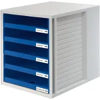 HAN 1401-14 Lichte grijze ladebox DIN A4 Aantal lades: 5