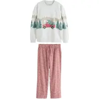 Next Pyjama lang lichtgrijs / spar / rood / wit