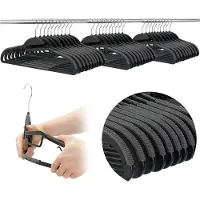 Springos Kledinghangers | Kledinghanger | 30 Stuks | Anti-slip | Zwart