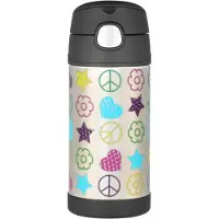 Thermos FOUNTAINER Kinder Drinkfles met Rietje Zilver 355ml