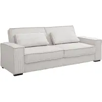 Vente-unique Driezitsslaapbank van beige ribfluweel FINORO