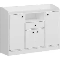Vente-unique Keukenbuffet met 4 deuren, 1 lade en 1 nis - Wit - MIZOTA L 120 cm x H 90 cm x D 35 cm