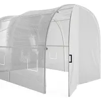 Vente-unique Tunnelkas met structuur van gegalvaniseerd staal en deur 18 m² - L600 x B300 x H200 cm - ALOCASIA
