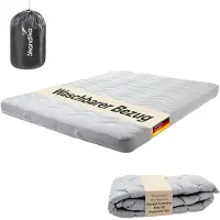 Skandika Overtrek voor dubbele isomat Easy 3D Premium Flex - matrastopper, 200 x 150 x 12 cm, polyestervulling, zacht, ademend, wasbaar, met ritssluiting, matrastopper, matrashoes
