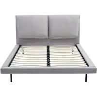 Vente-unique Bedframe fluweel grijs 160 x 200 cm IBEDIA