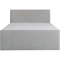 Vente-unique Boxspringbed fluweel lichtgrijs 180 x 200 cm