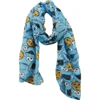 Sesame Street Sjaal - Cookie Monster - voor Vrouwen - blauw - Maat Standard