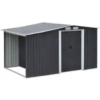 Vente-unique Tuinhuis van grijs gegalvaniseerd staal LERY - 6m²