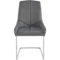 Vente-unique Set van 2 stoelen van velours en metaal - Grijs - BERLONA