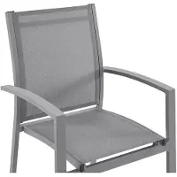 Vente-unique Set van 2 stapelbare tuinstoelen van aluminium en textileen - Antraciet grijs - TELTO van MYLIA