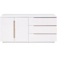 Vente-unique Buffetkast met 2 deurtjes en 3 lades - Wit en naturel - NURINI