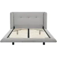 Vente-unique Bedframe stof lichtgrijs 140 x 190 cm