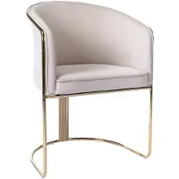 Pascal Morabito Set van 2 stoelen met armleuningen van fluweel en metaal - Crème en goudkleurig - JOSETHE