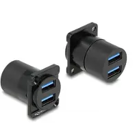 DeLOCK 2x USB-A D-type module | USB3.0 5 Gbps | zwart