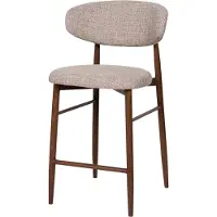 Giga Meubel Barkruk Alexia Taupe/Walnoot