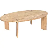 Sweeek - Ovale salontafel in massief hout 120cm - reva