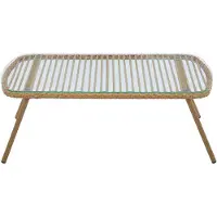 Vente-unique Tuinsalontafel van gevlochten hars - Licht naturel - LOUSINI van MYLIA