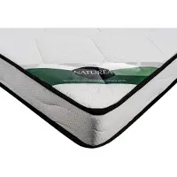 Vente-unique Set 140 x 190 cm bedbodem met opbergruimte, licht naturel + matras van schuim en tijk van bamboe van 15 cm dik - KANANI van NATUREA