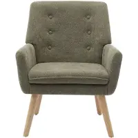 Vente-unique Fauteuil van groene stof SERINO