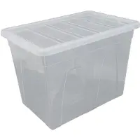Whitefurze Spacemaster opbergdoos 64 liter, pak van 3 stuks, transparant