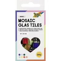 Folia Paper Mozaieksteentjes folia 10x10mm glas basis assorti | 4 stuks