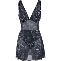 Black premium by emp Zwempak - Swimsuit with Mesh Dress - S tot XXL - voor Vrouwen - zwart - Maat S