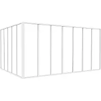 Vente-unique Glazen hoekbinnenraam met industriële stijl in gepoedercoat aluminium - L210 x L150 x H105 - Wit - BAYVIEW
