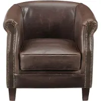 Vente-unique Clubfauteuil van leer met lived-in uiterlijk ENGUERRAND