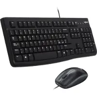 Logitech Keyboard and Mouse Desktop MK120 USB Black Italian