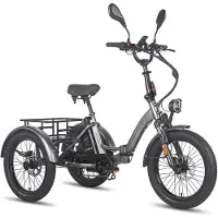 Fafrees Dik Klapfiets E-Bakfiets 20 Inch 48V 21Ah Accu, Hydraulische Schijfremmen Elektrische Fiets, Elektrische Vrachtsfiets 180kg, Driewieler E-Bike