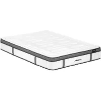 Vente-unique Boxspring set met opbergruimte 180 x 200 cm, kleur wit + matras hybride met 7-zone pocketvering met traagschuim dikte 30 cm - OLIANE van YSMÉE