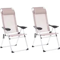Beliani ASINE - Tuinstoel set van 2 - Beige - Aluminium