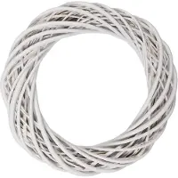 Clayre & Eef Witte rieten rand, diameter 40x7 cm – decoratie voor muren, deuren en tafels
