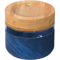 Famanu - Glazen voedselcontainer met bamboedeksel en siliconen hoes, 500 ml