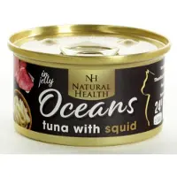 Natural Health Cat Oceans Tuna & Squid Multipack 24 X 85 Gram + Gratis Schuurman Snack