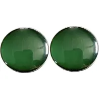 Charme Bijoux Clip oorbellen -Dennengroen- 2.5 cm -zilverrand- geen gaatje-