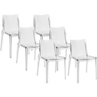 Vente-unique Set van 6 stoelen van polycarbonaat - Kristalkleurig - RANZAKA