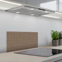 KitchenYeah Spatscherm 70x30 cm - Zelfklevende achterwand Stippen - Bruin - Beige - Patroon - Keuken muurbeschermer - Spatwand fornuis