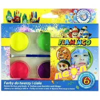 Flamingo Neon Schmink Verf Set - 6 Kleuren Waterverf voor Gezicht en Lichaam