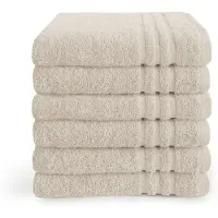 Byrklund handdoeken 70x140 - set van 5 - 100% Katoen - Hotelkwaliteit - Zacht en Absorberend - Beige / Zand