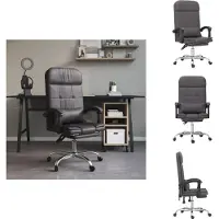 vidaXL Kantoelstoel met massagefunctie, grijs, kunstleer - Kantoelstoelen