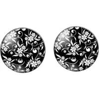 Charme Bijoux Clip Oorbellen- Zwart Wit- 2 cm- Geen gaatje-