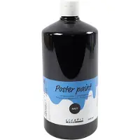 Creativ Company Acrylverf Zwart zwart schoolverf | Hobbyverf | Zwarte acrylic verf | Mat | 1000 ml | 1 stuk