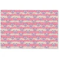 MuchoWow Deurmat 90x60 cm - Droogloopmat Golven - Patroon - Hartjes - Retro - Mat voor binnen - Schoonloopmat - Deurmatten met print - Inloopmat