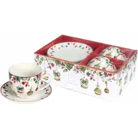 Livello Porseleinen Kopjes met Schotels Set van 2, 250ml,