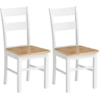 HOMCOM Eetkamerstoel Rubberhout 50,5L x 40B x 88,5H cm Eiken